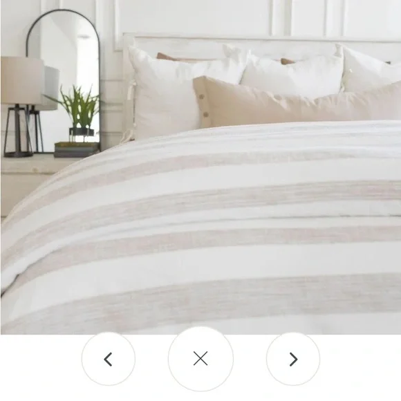 Beddys Hayden Full Size Duvet. Ivory & Hazelnut Striped. Woven Cotton. New. - Picture 6 of 12